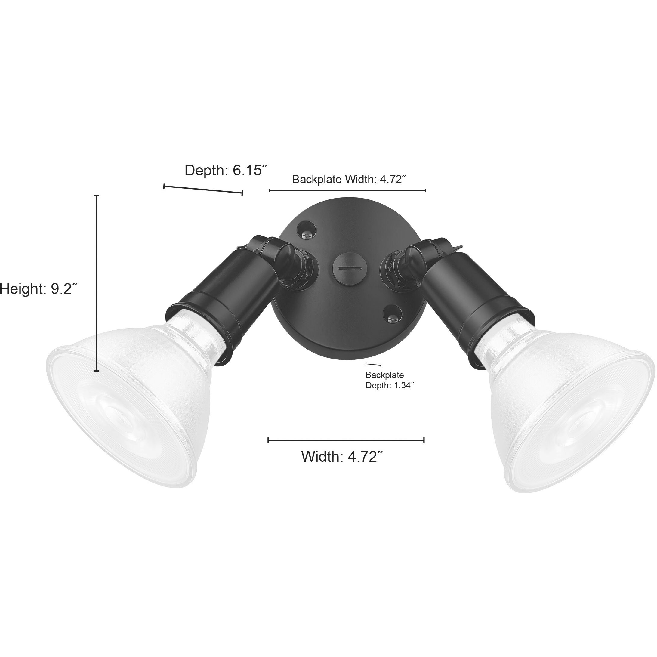 None 2 Light 4.75 inch Powder Coated Bronze Outdoor Security Flood Light